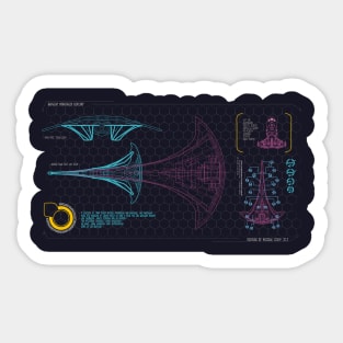 Spaceships blueprint II Sticker